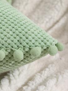 毛絨球靠墊套(不含內芯) - 綠色 - 查看 3