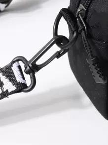 Mini Letter Strap Square Bag, Shoulder Bag For School - Black - View 4