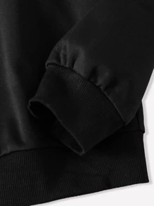 SHEIN LUNE 1pc Christmas Print Sweatshirt for Christmas - Black - View 5