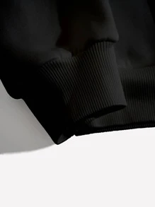 SHEIN LUNE 1pc Christmas Print Sweatshirt for Christmas - Black - View 4