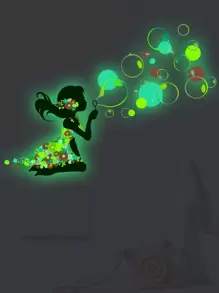 1pc Figure Graphic Glow In The Dark Switch Outlet Wall Sticker, Cartoon PVC Switch Sticker For Home Decoration, Stickers, Wall Decal, Vinyl Decal For Home Decorations, Spring Decoration Items Refresh Your Home, Rama Decoration Stickers Gifts Birthday Graduation - Multicolor - View 2