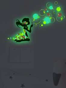 1pc Figure Graphic Glow In The Dark Switch Outlet Wall Sticker, Cartoon PVC Switch Sticker For Home Decoration, Stickers, Wall Decal, Vinyl Decal For Home Decorations, Spring Decoration Items Refresh Your Home, Rama Decoration Stickers Gifts Birthday Graduation - Multicolor - View 3