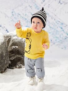 Baby Boy Cartoon Graphic Sweatshirt & Joggers - Multicolor - View 3