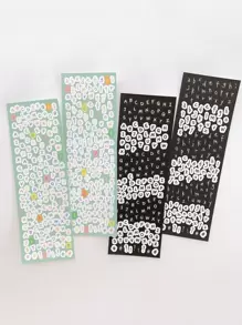 2入組字母圖案隨機貼花 - 彩色 - 查看 1