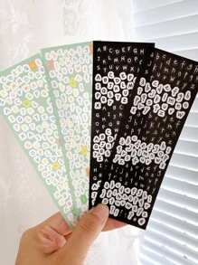 2入組字母圖案隨機貼花 - 彩色 - 查看 3