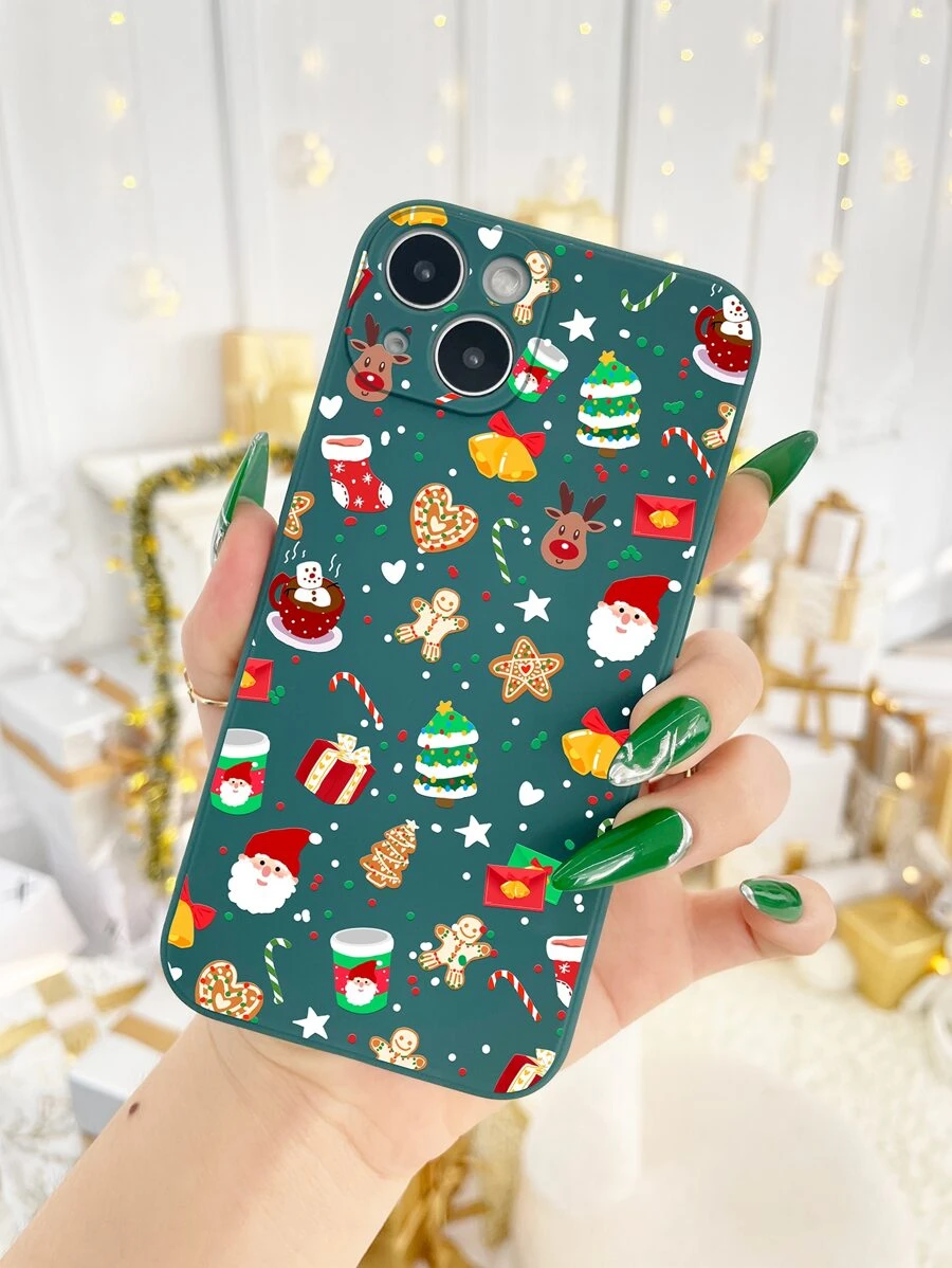 1 pieza Funda de teléfono antichoque con patrón de dibujos animados navideños compatible con iPhone 16/11/12/13/14/15/15pro/15 Plus/15 Promax/7plus/8plus/X/Xs Max/Xr/11pro/12pro/13pro/14pro/12mini/13mini/11promax/12promax/13promax/14promax/14plus/6/6s/6plus/7/8/16Pro/16plus/16promax/Se y Galaxy/A54/A14/A12/A13/A15/A32/A33/A24/A52S/S20/S21/S22/S23/S24/S23Plus/S24ultra - Multicolor - Ver 1