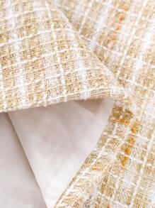 Bebé Vestido de cuadros ribete con fruncido de manga con volante tweed - Multicolor - Ver 4