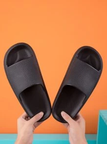 Dép xỏ ngón & dép nam màu trơn - màu đen - Xem 3