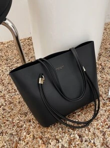 Geantă pătrată ușoară, ocazională de afaceri, minimalistă, cu detaliu litere, pentru femei, începători și lucrători cu guler alb, pentru fete adolescente, femei, studenți, începători și lucrători cu guler alb, perfect pentru birou, facultate, serviciu, afaceri, navetă, în aer liber, călătorii, ieșiri, la modă Geanta de lucru pentru femei, ideala pentru eleganta de zi cu zi si ocazii speciale