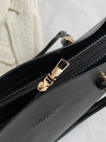 Geantă pătrată ușoară, ocazională de afaceri, minimalistă, cu detaliu litere, pentru femei, începători și lucrători cu guler alb, pentru fete adolescente, femei, studenți, începători și lucrători cu guler alb, perfect pentru birou, facultate, serviciu, afaceri, navetă, în aer liber, călătorii, ieșiri, la modă Geanta de lucru pentru femei, ideala pentru eleganta de zi cu zi si ocazii speciale