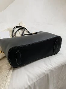 Geantă pătrată ușoară, ocazională de afaceri, minimalistă, cu detaliu litere, pentru femei, începători și lucrători cu guler alb, pentru fete adolescente, femei, studenți, începători și lucrători cu guler alb, perfect pentru birou, facultate, serviciu, afaceri, navetă, în aer liber, călătorii, ieșiri, la modă Geanta de lucru pentru femei, ideala pentru eleganta de zi cu zi si ocazii speciale