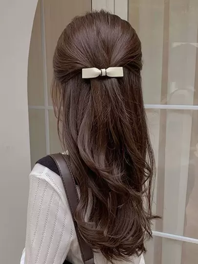 蝴蝶结装饰发夹，适合女孩日常使用的发型，休闲可爱情人节情人节爪夹发夹发夹，学校用品，优雅，学院，女士冬季服装，蝴蝶结