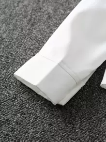 SHEIN Tween Girl Frill Trim Peter Pan Collar Shirt - White - View 7