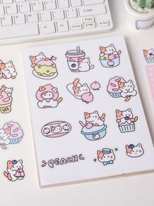 40入組卡通動物和食物圖案貼花 - 彩色 - 查看 7