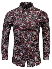 NITAGUT Men Paisley Print Shirt - Multicolor - View 2