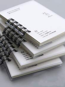 1 pieza Cuaderno con hoja suelta A7 con estampado de letra - Blanco y Negro - Ver 1