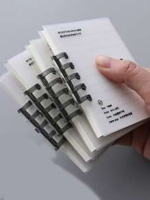 1 pieza Cuaderno con hoja suelta A7 con estampado de letra - Blanco y Negro - Ver 3