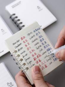 1 pieza Cuaderno con hoja suelta A7 con estampado de letra - Blanco y Negro - Ver 4