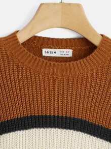 SHEIN Sudadera Con Hombro Caído Y Bloques De Color Para Niños En Edad Tween - Multicolor - Ver 3