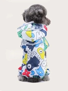 1pc Cartoon Graphic Pet Raincoat - Multicolor - View 1