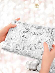 1pc-28*300cm DIY New Sequin Nhấp nháy Lá kim loại Lưới mỏng Cuộn bàn Á quân, Á hậu bàn tiệc, Trang trí tiệc, Trang trí bàn, Khăn trải bàn - Bạc - Xem 3