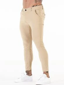 男士纯色紧身裤，秋季