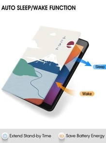 Funda compatible con iPad con estampado de montaña - Multicolor - Ver 3