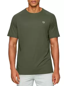 G Gradual Men Geo Print Raglan Sleeve Sports Tee Gym Clothes Men - Army Green - View 1