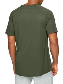 G Gradual Men Geo Print Raglan Sleeve Sports Tee Gym Clothes Men - Army Green - View 2