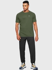 G Gradual Men Geo Print Raglan Sleeve Sports Tee Gym Clothes Men - Army Green - View 6