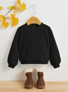SHEIN Baby Drop Shoulder Sweatshirt - Black - View 1