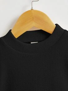 SHEIN Baby Drop Shoulder Sweatshirt - Black - View 3