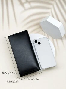 Men Letter Graphic Long Wallet - Black - View 3