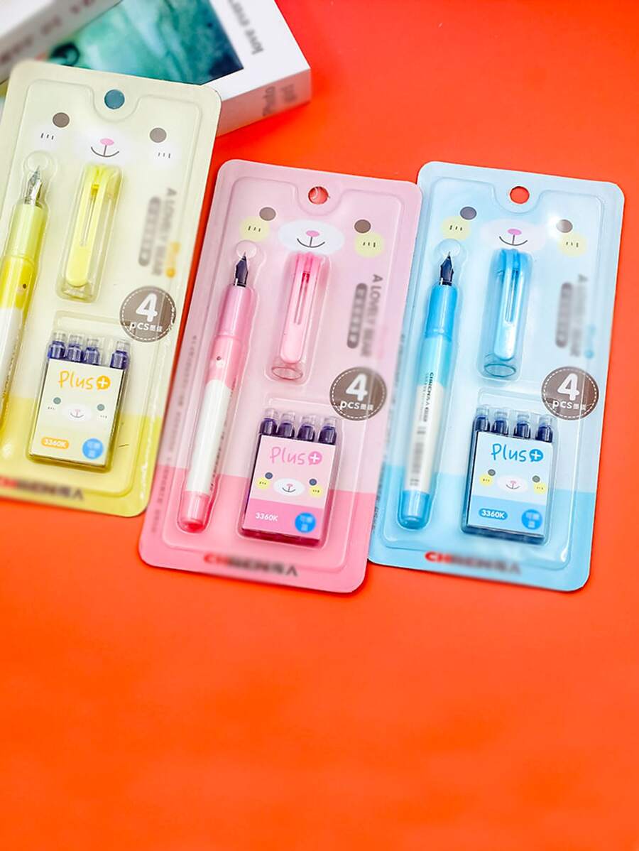 1 PC Nhựa Màu Sắc Ngẫu Nhiên Bơm Lại Bút Máy - Nhiều màu - Xem 1