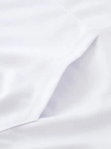 Manfinity Homme 男士字母圖案抽繩連帽衫 - 白色 - 查看 4