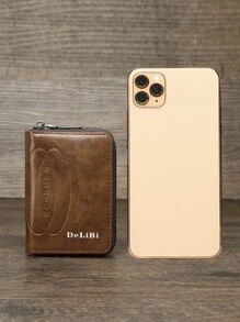 DE LI BI Hombres Organizador de tarjetas multitarjeta con gráficos de letras para almacenar tarjetas de crédito. Regalo para el padre, regalos para papá, accesorios de regalo para hombres de negocios, trabajadores de cuello blanco, ligero y portátil. Regalo para hombre en vacaciones, aniversarios o cumpleaños. - Marrón Mocha - Ver 3