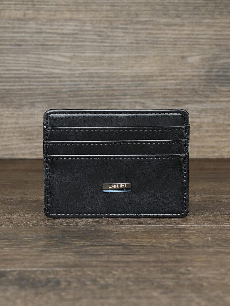 DE LI BI Men Label Decor Card Holder - Black - View 1