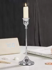 1入組高腳杯形狀燭臺 - 銀色 - 查看 1