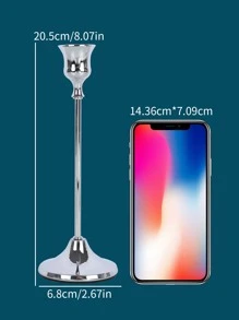 1入組高腳杯形狀燭臺 - 銀色 - 查看 3