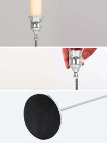 1入組高腳杯形狀燭臺 - 銀色 - 查看 4