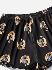 Ppmid Bộ đồ ngủ Nữ Xù nhỏ Hoạt hình Dễ thương - màu đen - Xem 4