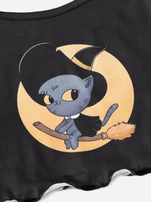 Ppmid Bộ đồ ngủ Nữ Xù nhỏ Hoạt hình Dễ thương - màu đen - Xem 5