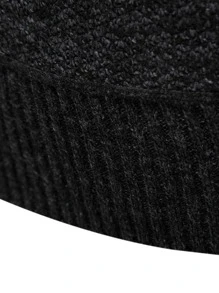 Manfinity Homme 男士高领保暖毛衣，秋冬季长袖上衣 - 深灰色 - 查看 4