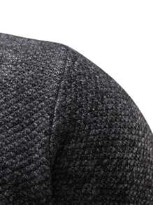 Manfinity Homme 男士高领保暖毛衣，秋冬季长袖上衣 - 深灰色 - 查看 5