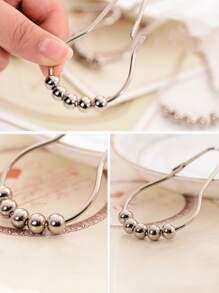 10pcs Stainless Steel Shower Curtain Hook - Silver - View 5