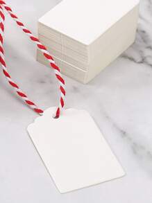 100 pezzi etichetta da regalo monocolore - Bianco - Visualizzare 3