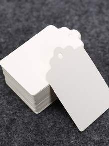 100 pezzi etichetta da regalo monocolore - Bianco - Visualizzare 5