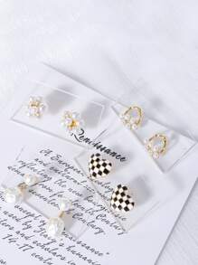 10pcs Clear Earrings Storage Rack - Clear - View 1