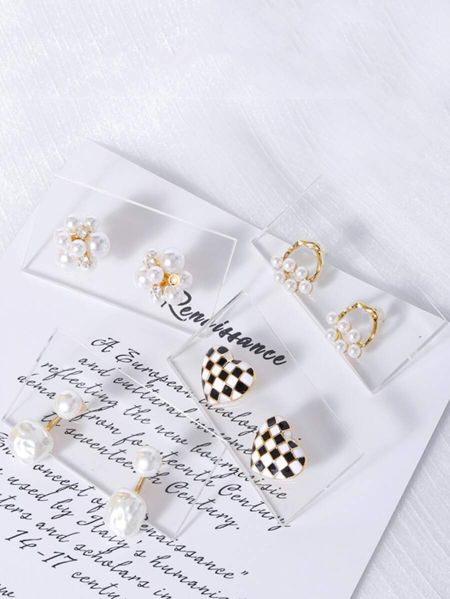 10pcs Clear Earrings Storage Rack - Clear - View 1