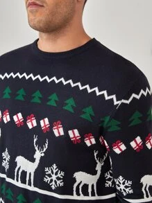 GENTILAND Men Ugly Christmas Pattern Jumper - Multicolor - View 2